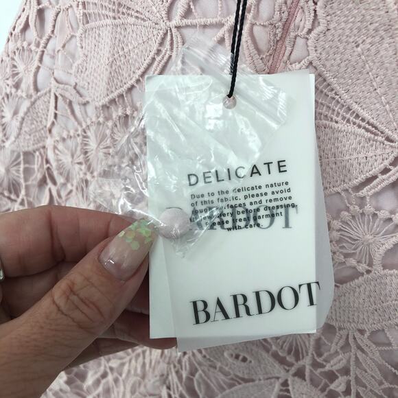 BARDOT Women's Willow Sheath Dress Small Soft Pink Floral Lace Sleeveless NWT - Picture 12 of 12